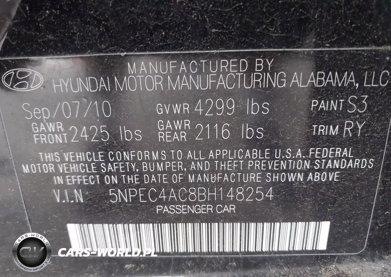 2011 Hyundai Sonata Se VIN:5NPEC4AC8BH148254 - 9