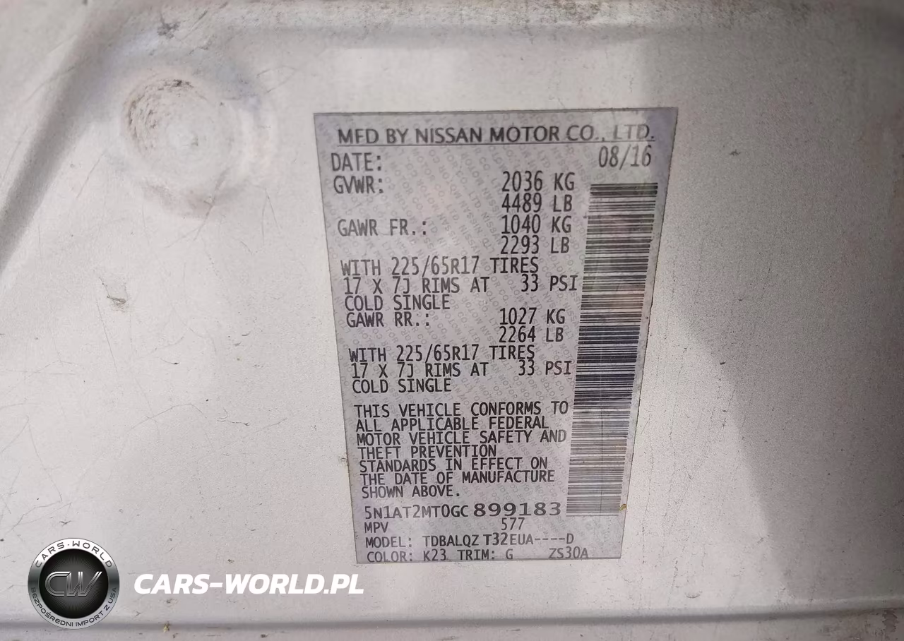 2016 Nissan Rogue S-Sl-Sv VIN:5N1AT2MT0GC899183 - 9