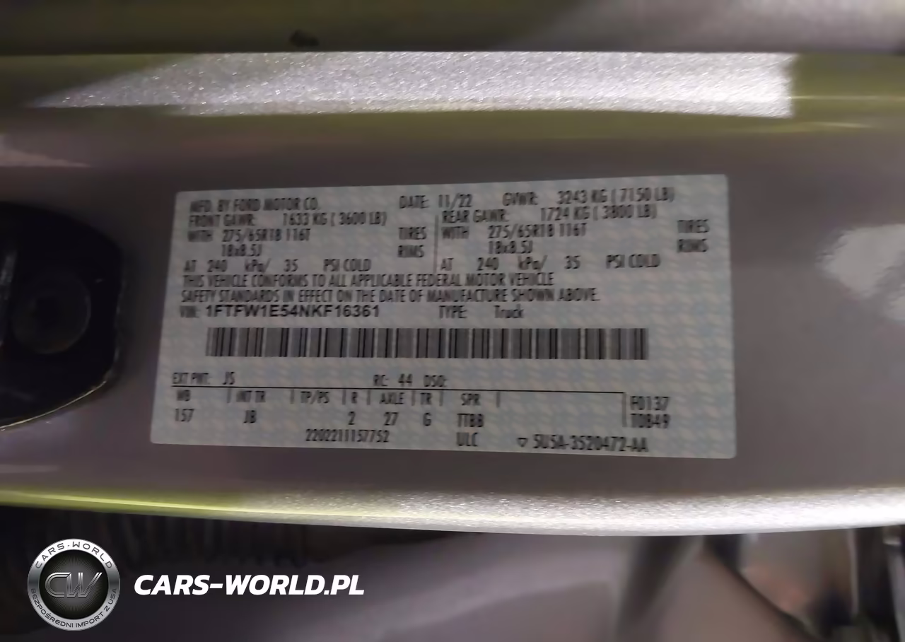 2022 Ford F-150 Xl VIN:1FTFW1E54NKF16361 - 9