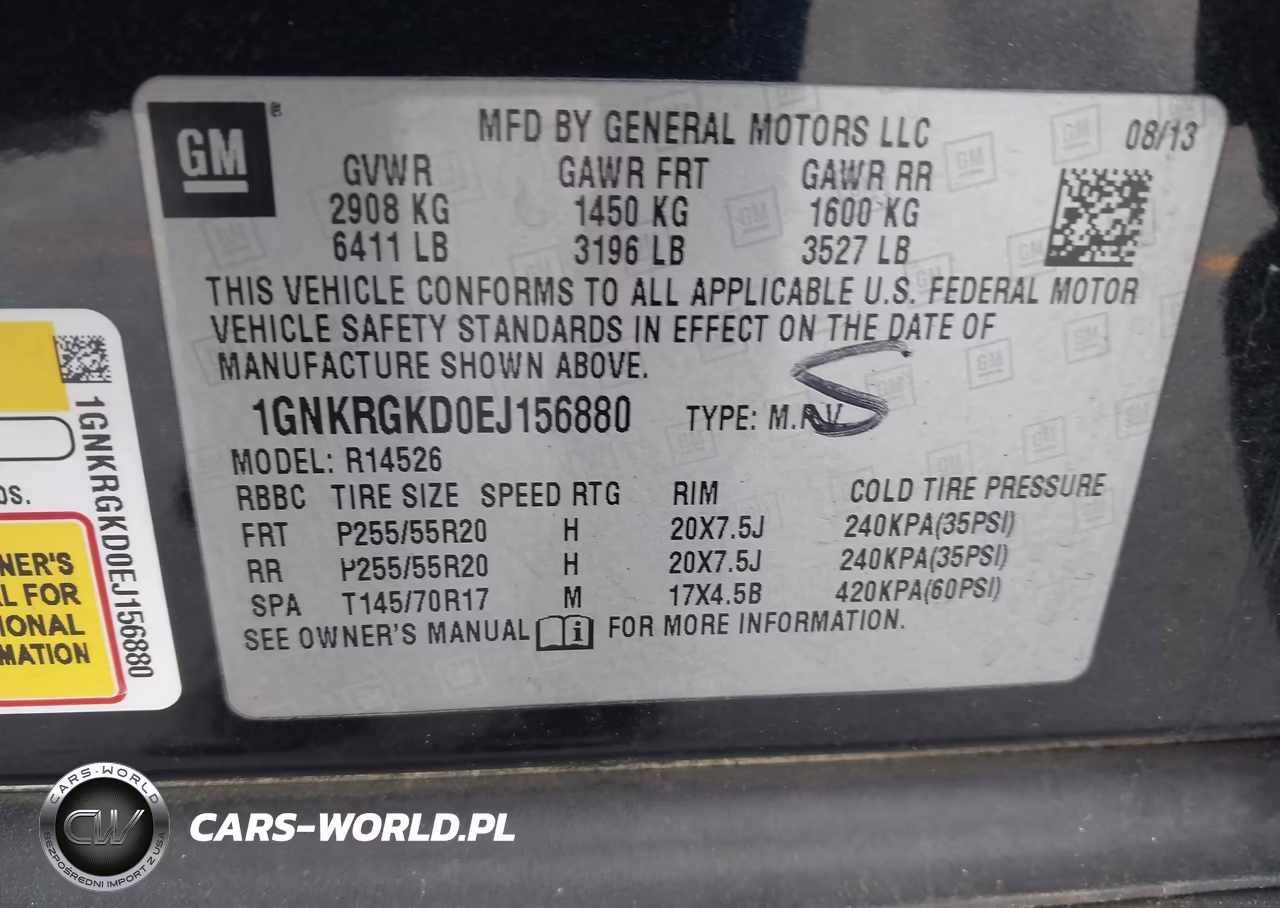 2014 Chevrolet Traverse Lt VIN:1GNKRGKD0EJ156880 - 9