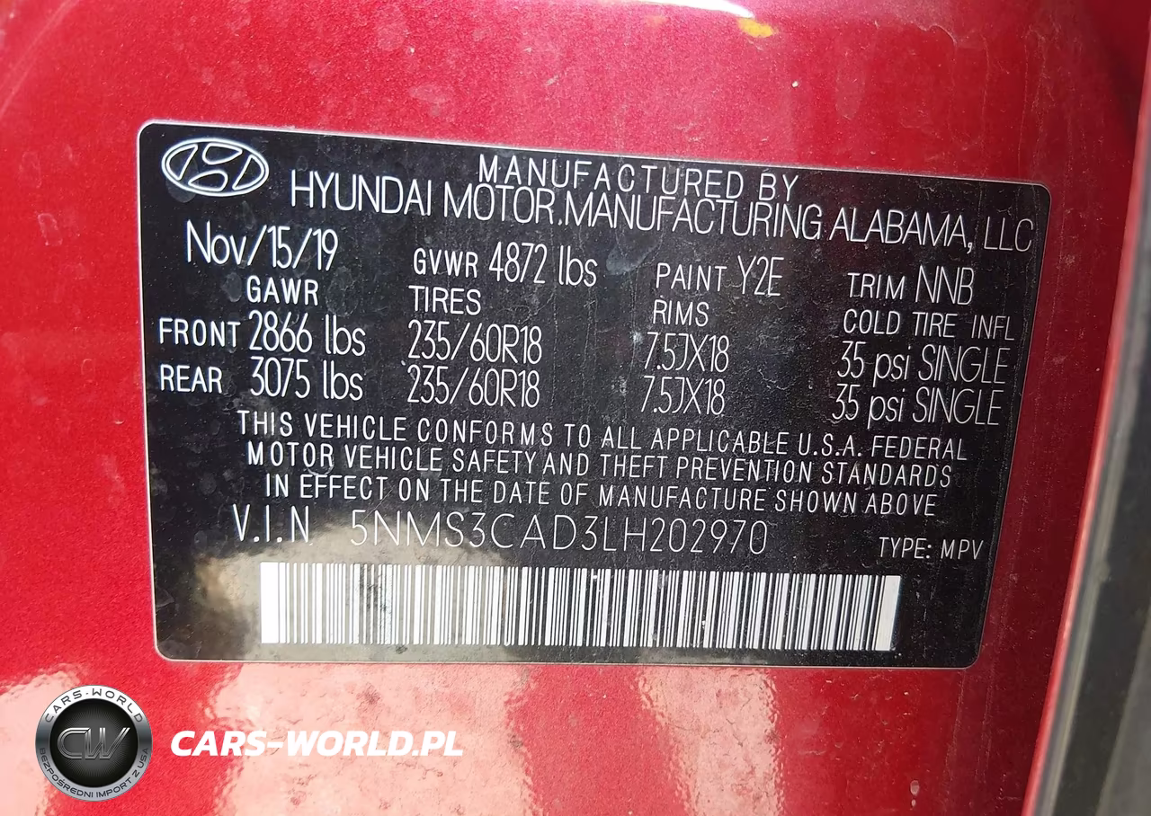 2020 Hyundai Santa Fe Sel VIN:5NMS3CAD3LH202970 - 9