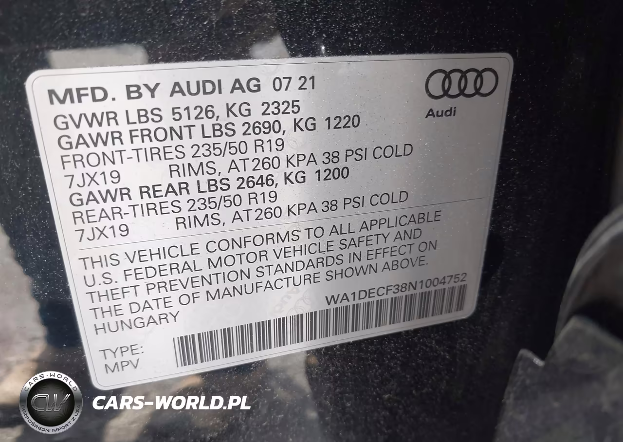 2022 Audi Q3 Premium 45 Tfsi S Line Quattro Tiptronic VIN:WA1DECF38N1004752 - 9