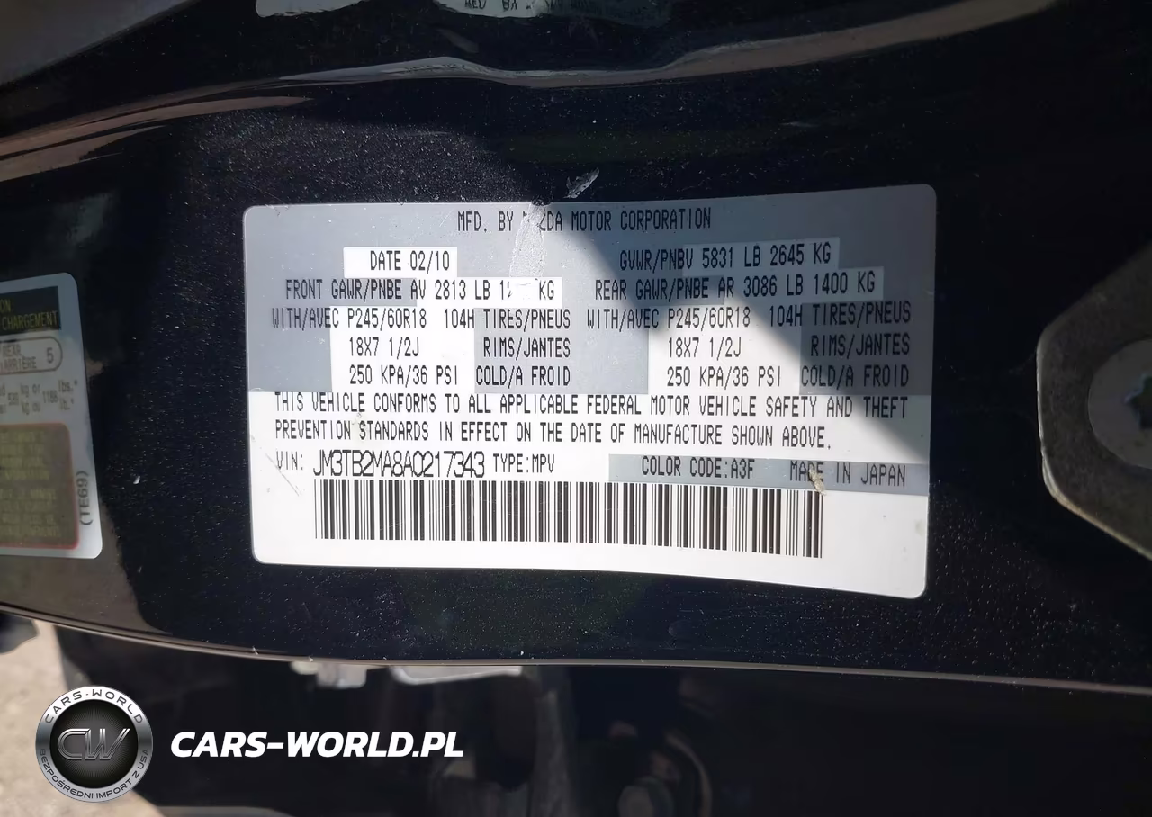 2010 Mazda Cx-9 Touring VIN:JM3TB2MA8A0217343 - 9