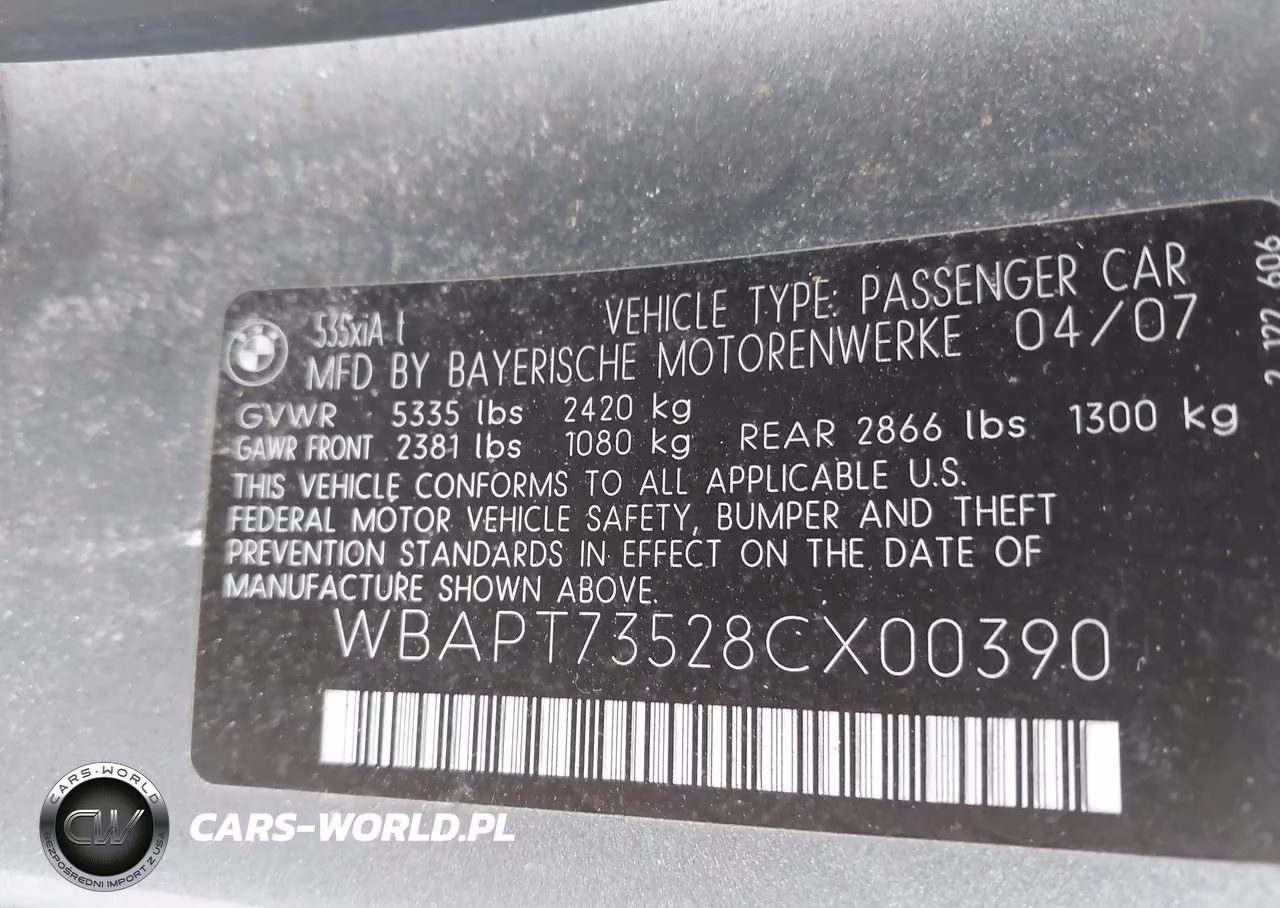 2008 BMW 535Xi VIN:WBAPT73528CX00390 - 9