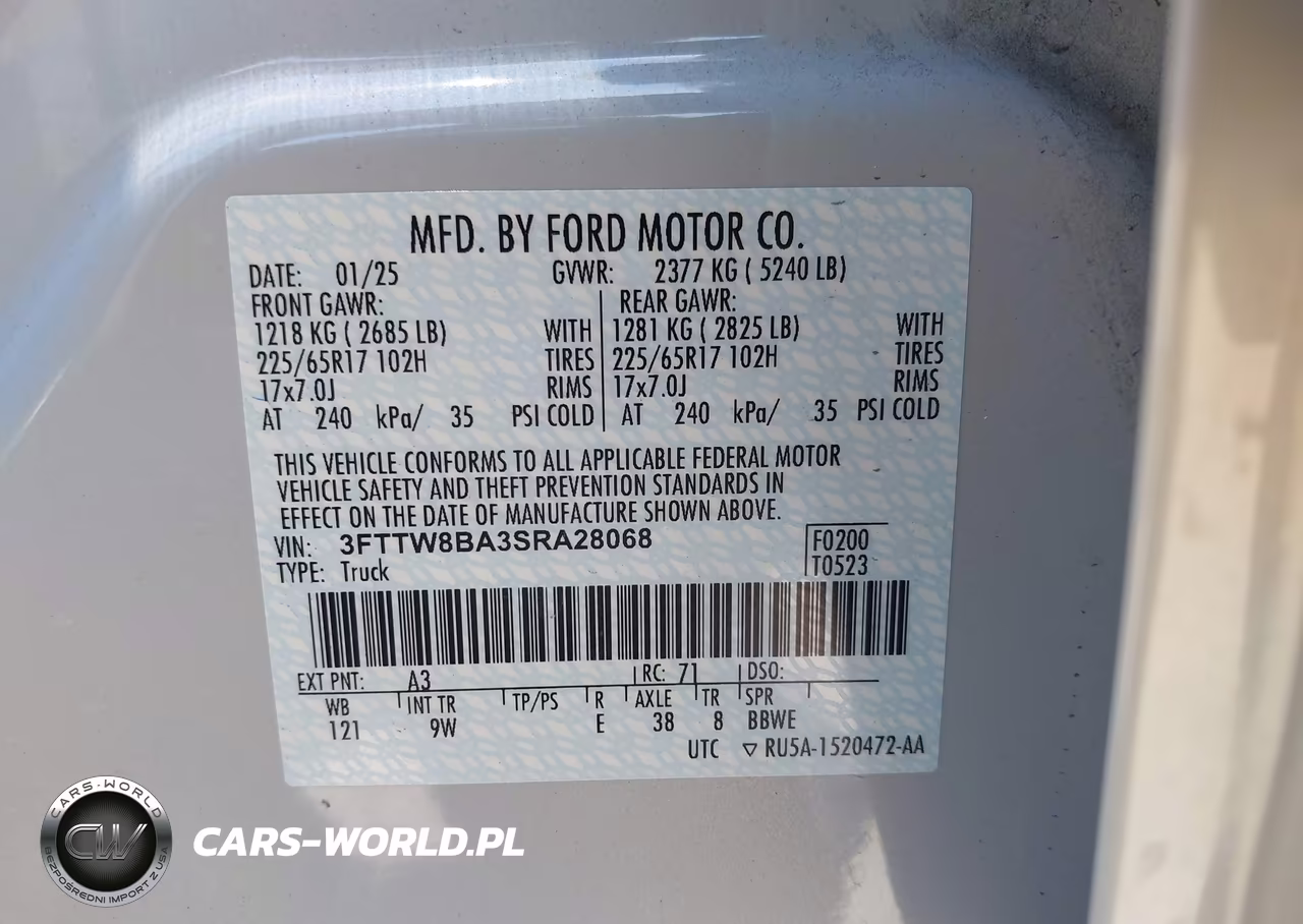 2025 Ford Maverick Xl VIN:3FTTW8BA3SRA28068 - 9
