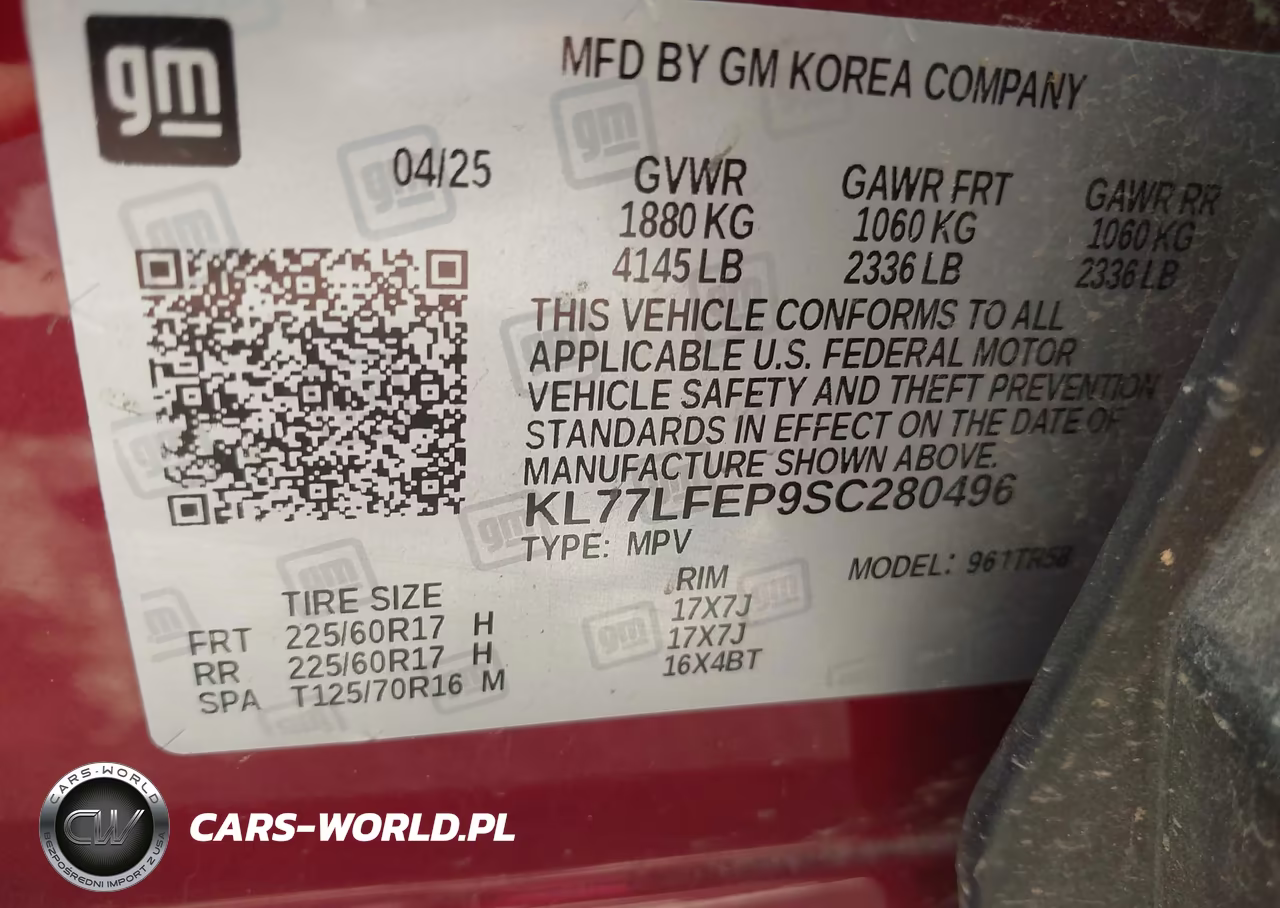 2025 Chevrolet Trax Fwd Ls VIN:KL77LFEP9SC280496 - 9