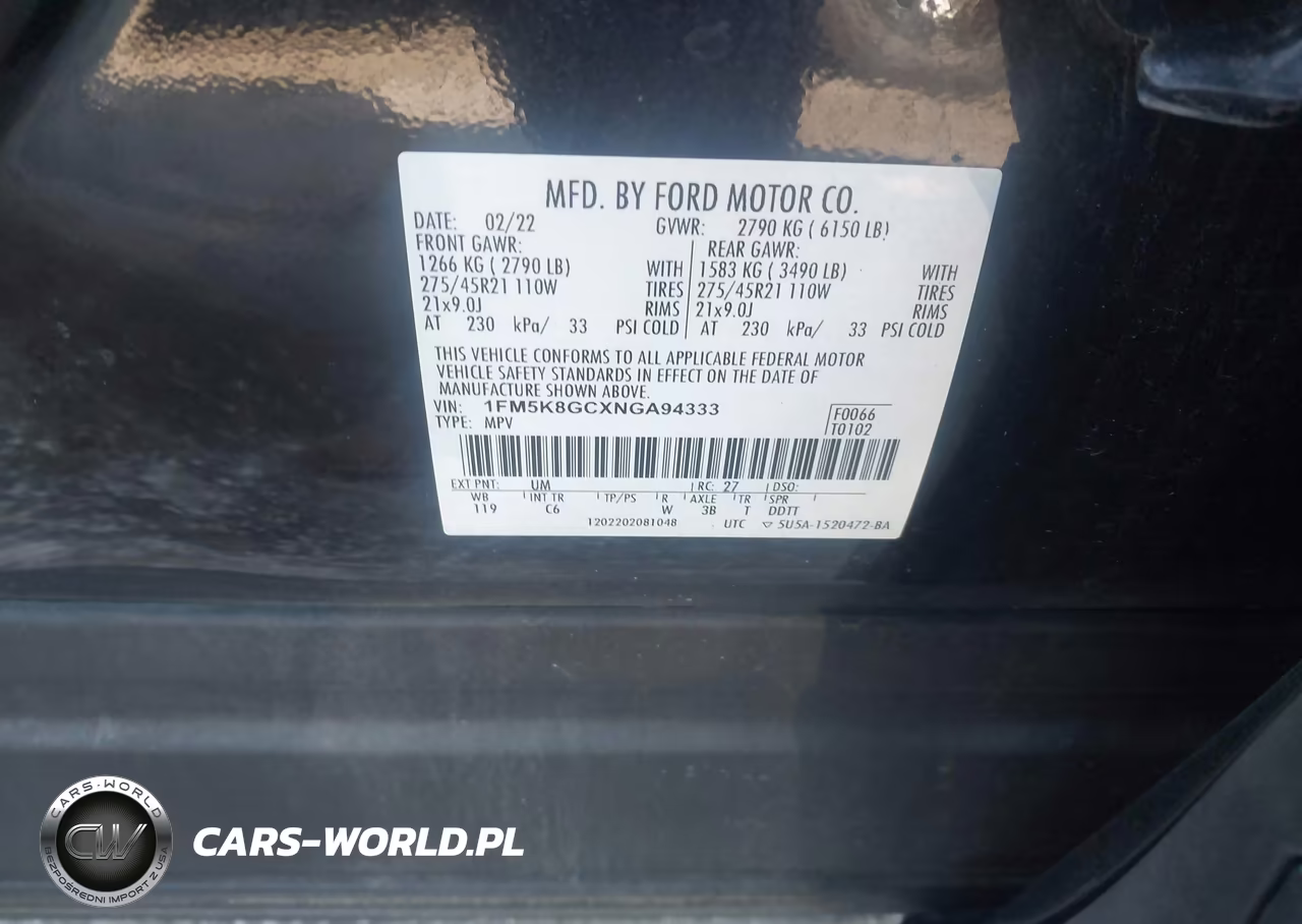 2022 Ford Explorer St VIN:1FM5K8GCXNGA94333 - 9