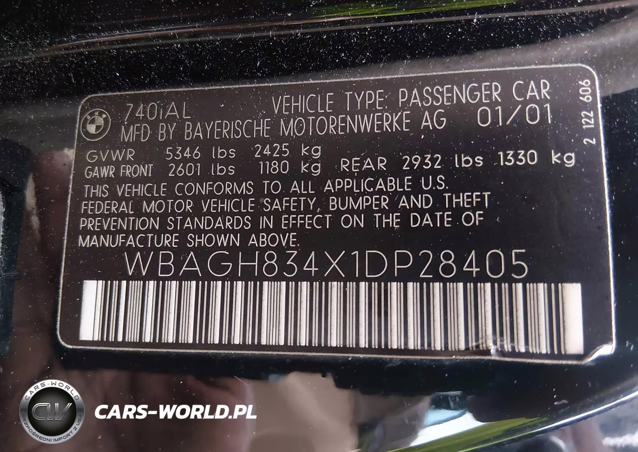 2001 BMW 740Il VIN:WBAGH834X1DP28405 - 9