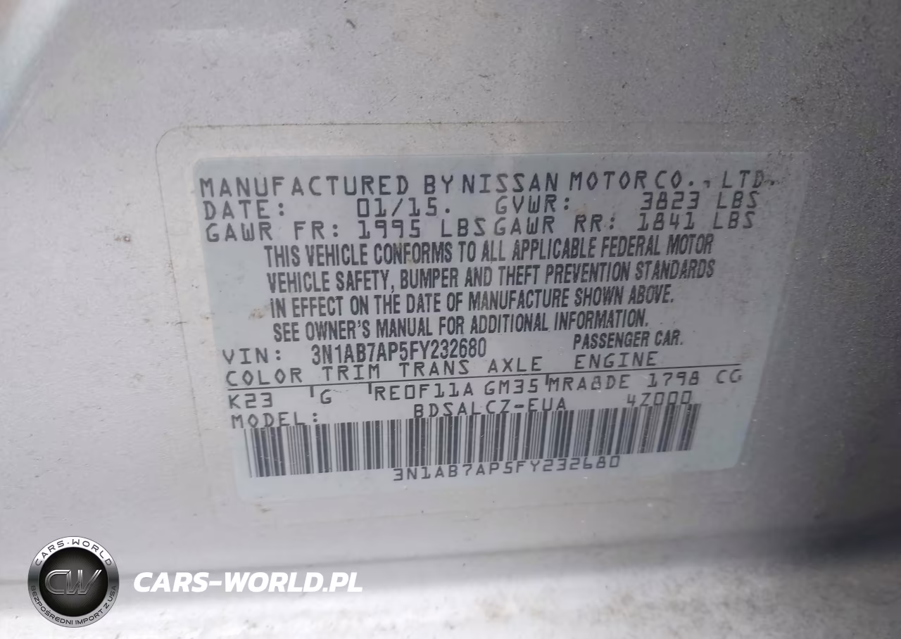 2015 Nissan Sentra S VIN:3N1AB7AP5FY232680 - 9