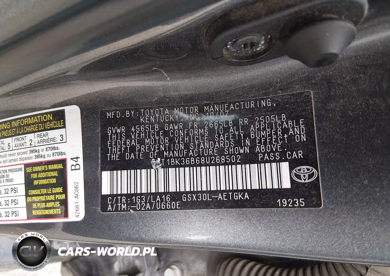 2008 Toyota Avalon Xls VIN:4T1BK36B68U268502 - 9