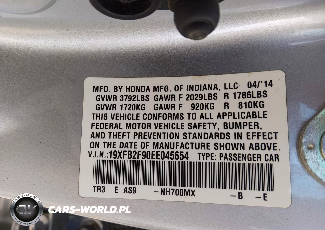 2014 Honda Civic Ex-L VIN:19XFB2F90EE045654 - 9