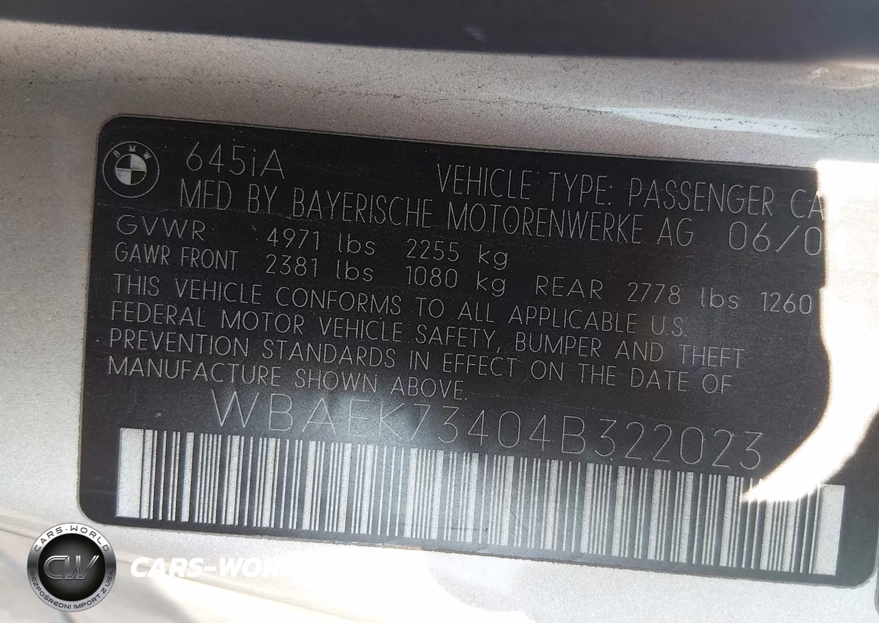 2004 BMW 645Ci VIN:WBAEK73404B322023 - 9