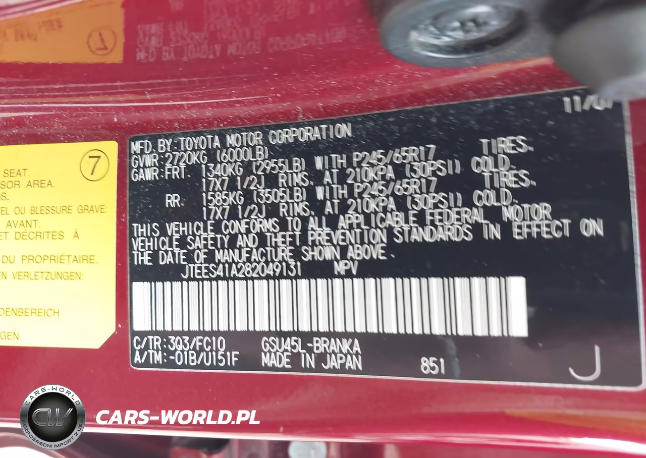 2008 Toyota Highlander VIN:JTEES41A282049131 - 9