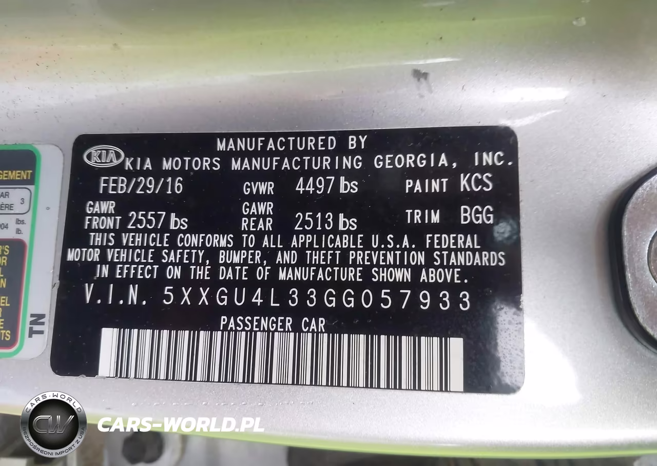 2016 Kia Optima Ex VIN:5XXGU4L33GG057933 - 9