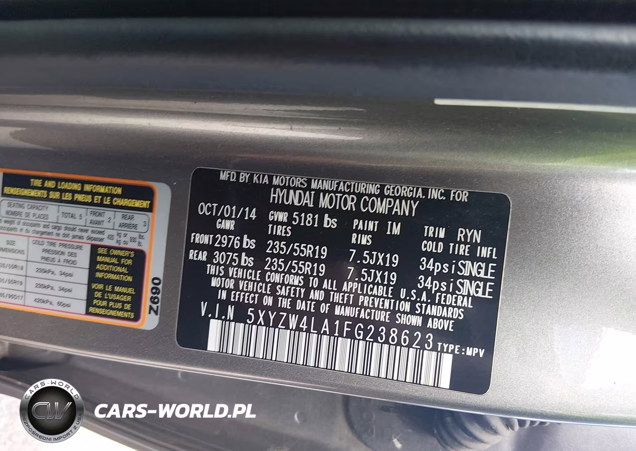 2015 Hyundai Santa Fe Sport 2.0L Turbo VIN:5XYZW4LA1FG238623 - 9