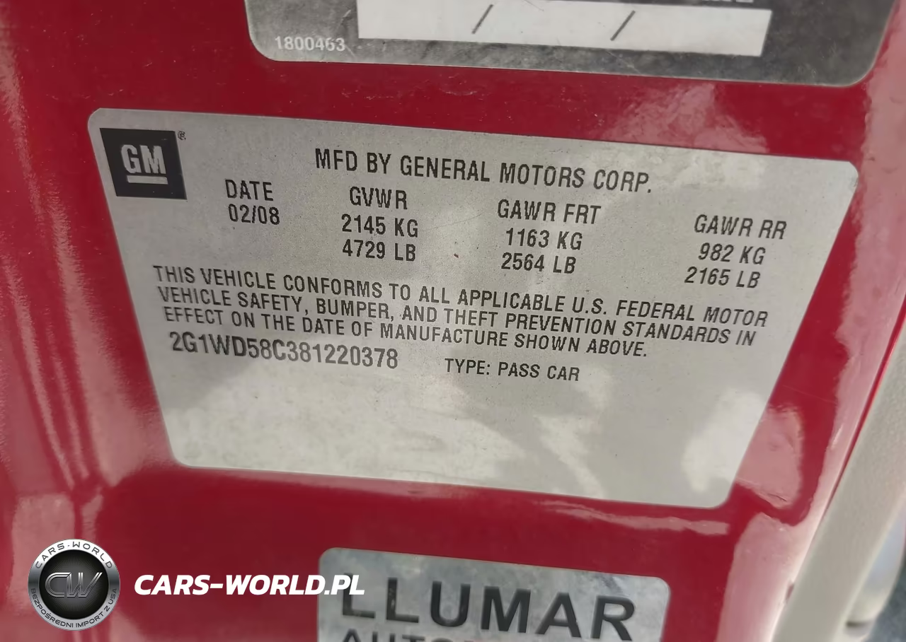2008 Chevrolet Impala Ss VIN:2G1WD58C381220378 - 9