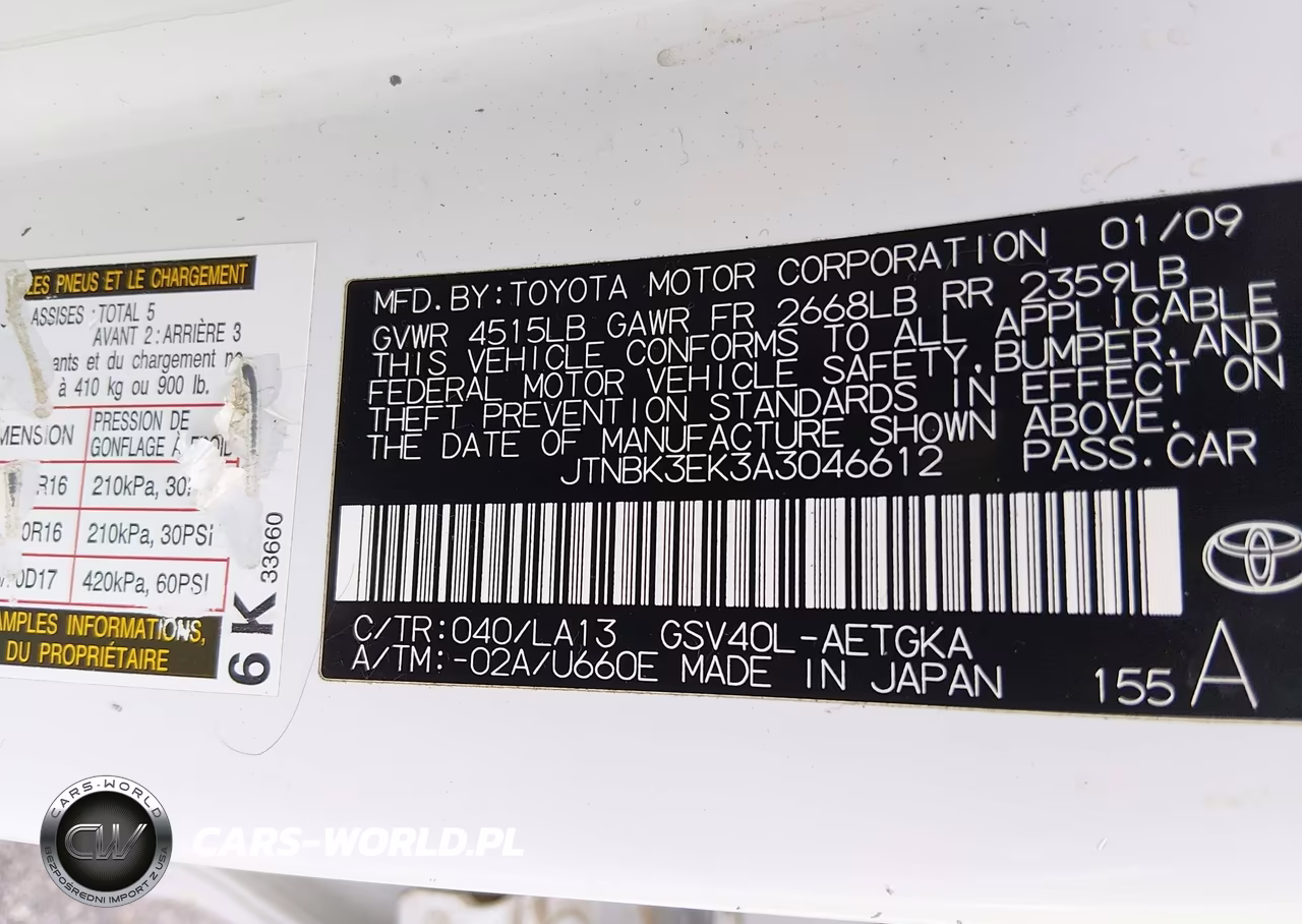2010 Toyota Camry Xle V6 VIN:JTNBK3EK3A3046612 - 9