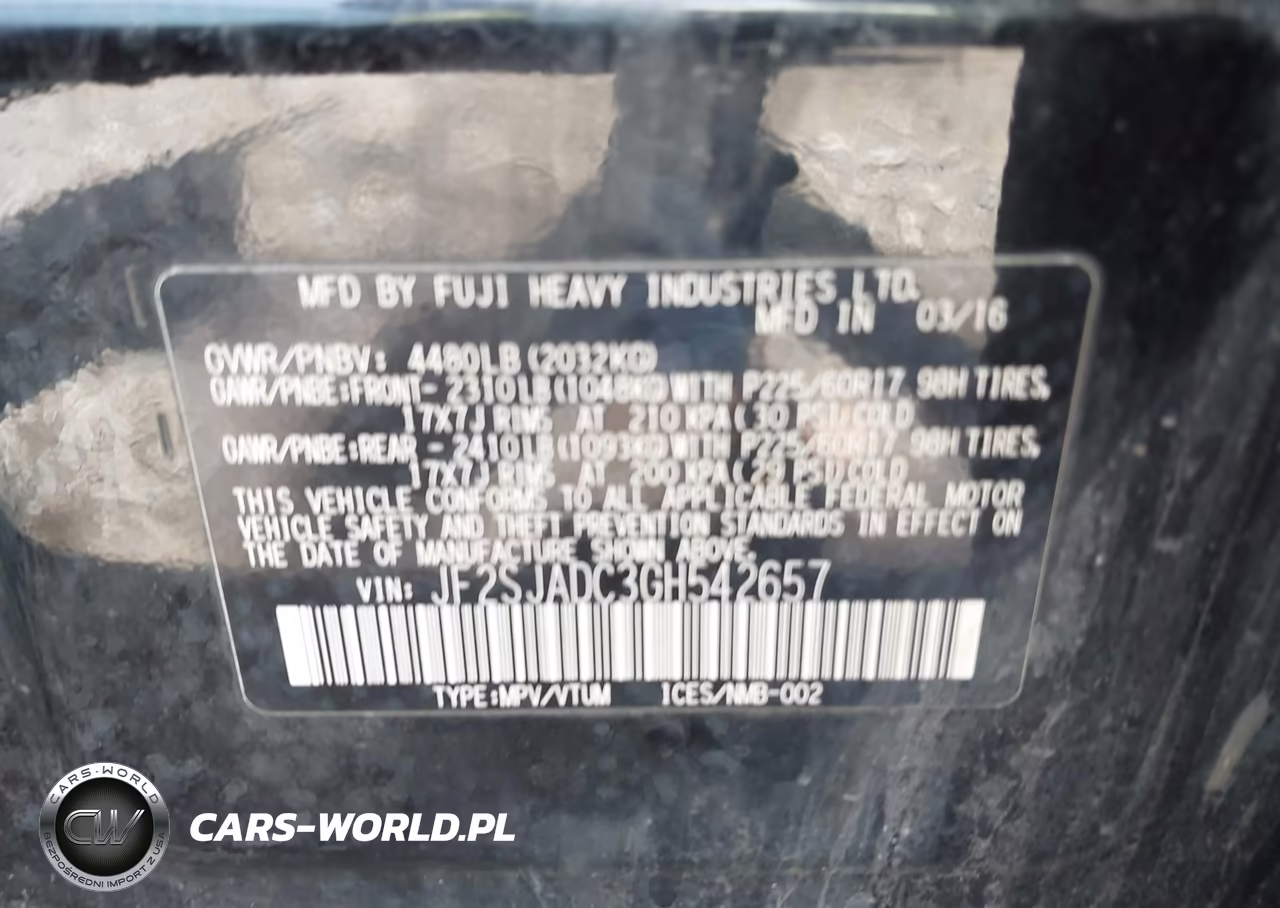 2016 Subaru Forester 2.5I Premium VIN:JF2SJADC3GH542657 - 9