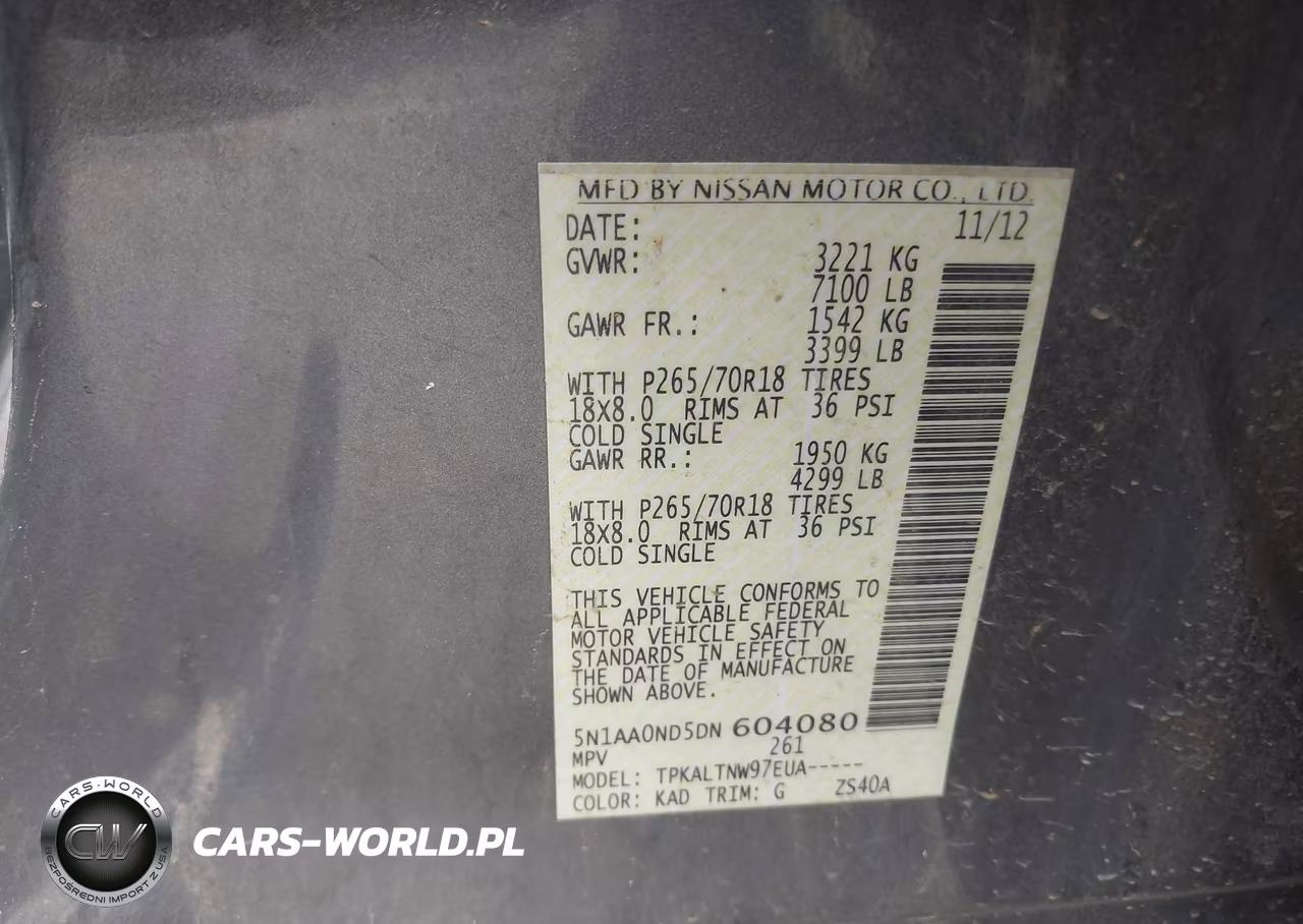 2013 Nissan Armada Sv VIN:5N1AA0ND5DN604080 - 9