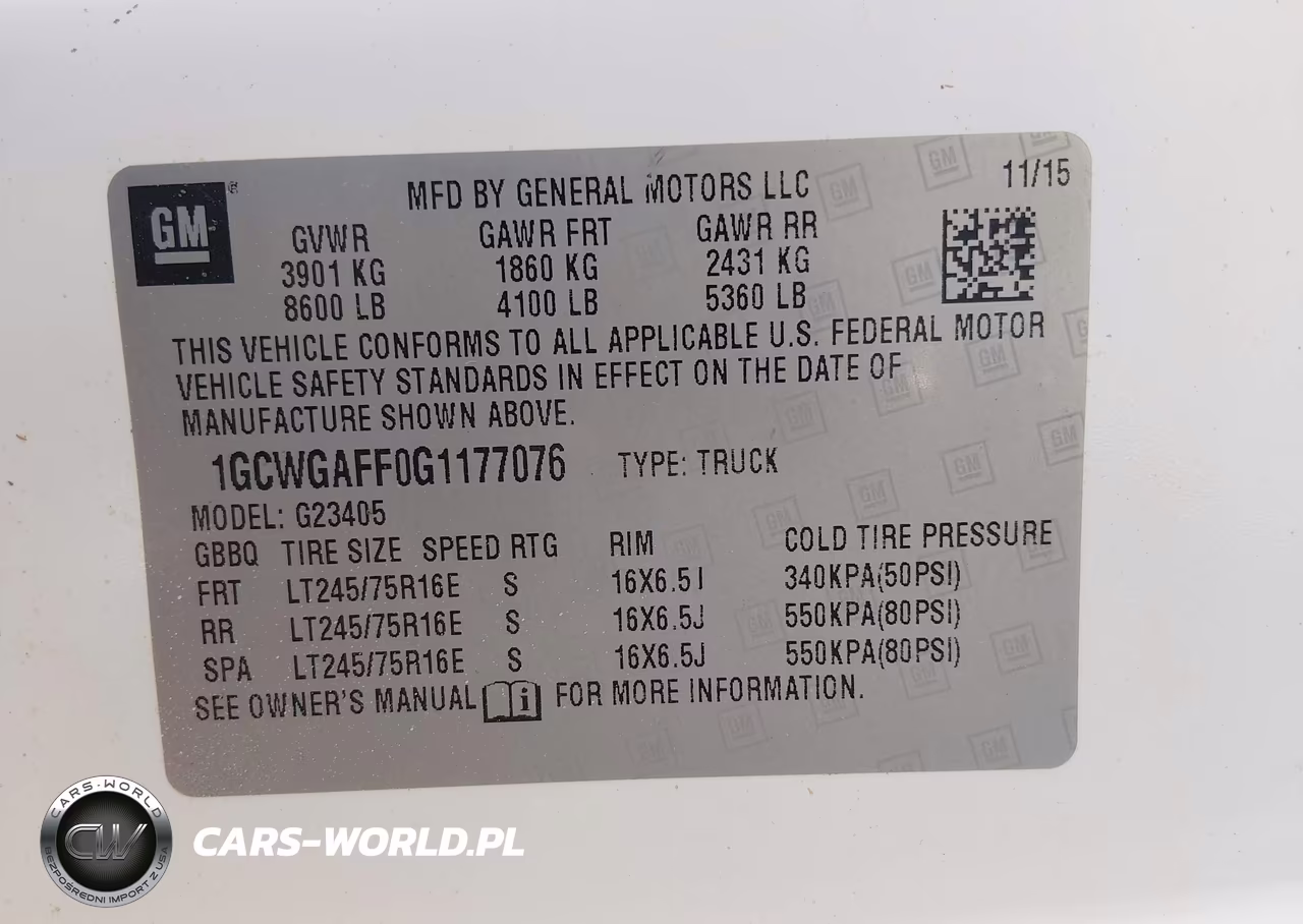 2016 Chevrolet Express 2500 Work Van VIN:1GCWGAFF0G1177076 - 7
