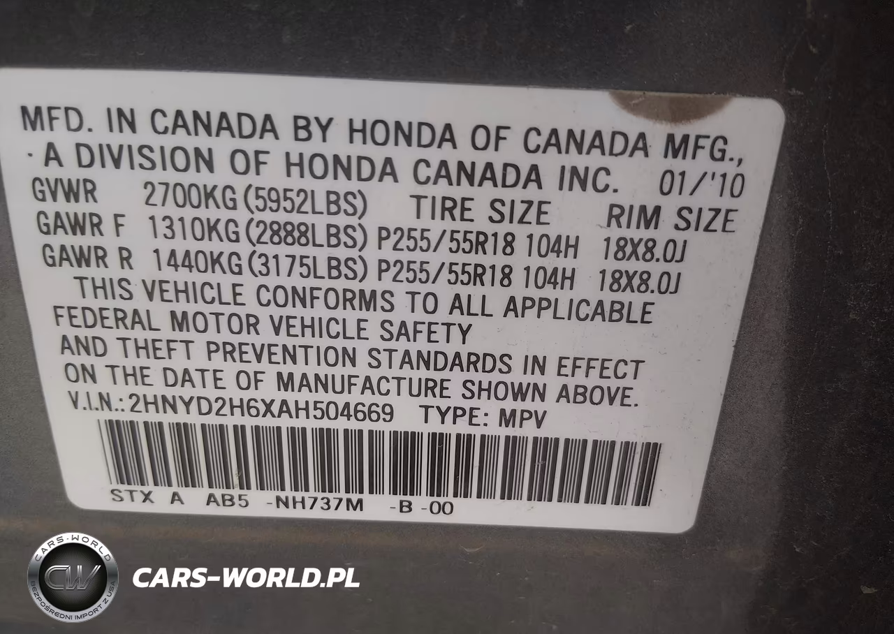 2010 Acura Mdx Technology Package VIN:2HNYD2H6XAH504669 - 9