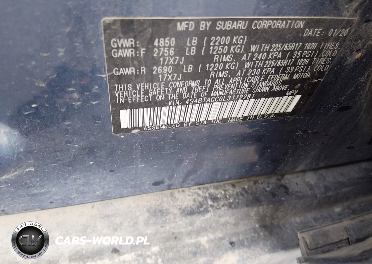 2020 Subaru Outback Premium VIN:4S4BTACC0L3172281 - 9