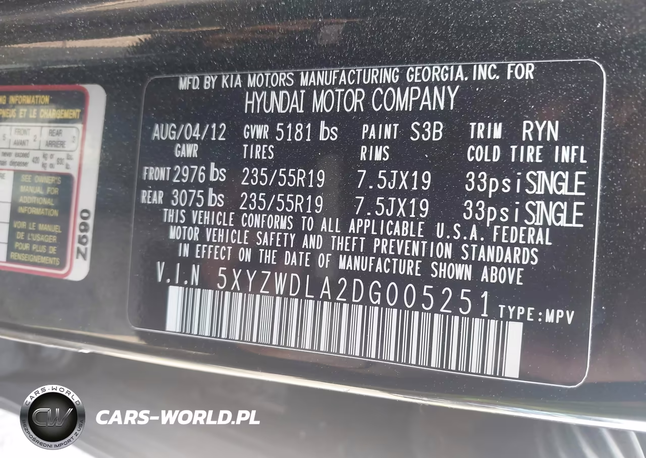 2013 Hyundai Santa Fe Sport 2.0T VIN:5XYZWDLA2DG005251 - 9