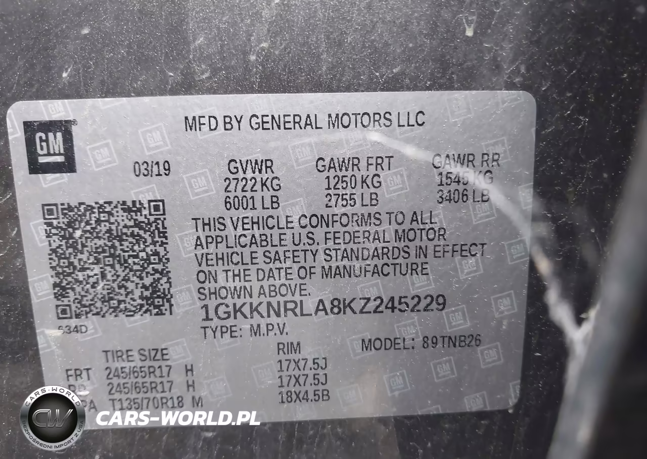 2019 GMC Acadia Sle-1 VIN:1GKKNRLA8KZ245229 - 9