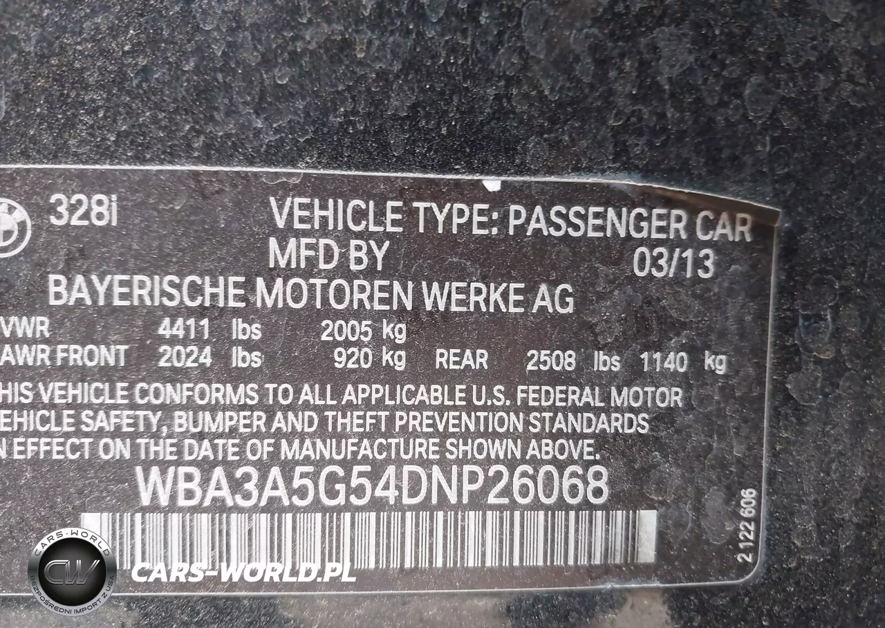 2013 BMW 328I VIN:WBA3A5G54DNP26068 - 9