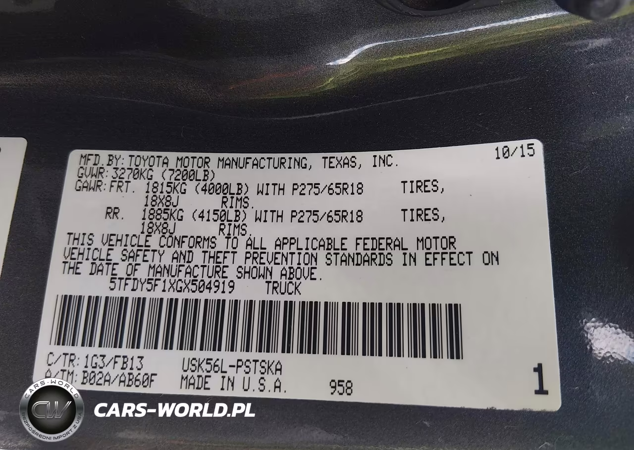 2016 Toyota Tundra Sr5 5.7L V8 VIN:5TFDY5F1XGX504919 - 9