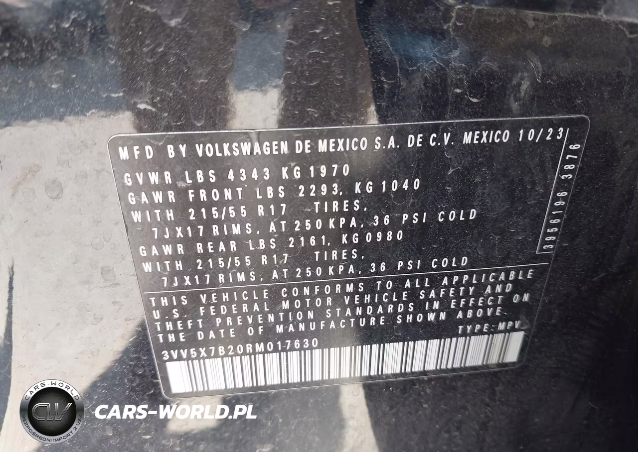 2024 Volkswagen Taos 1.5T S VIN:3VV5X7B20RM017630 - 9