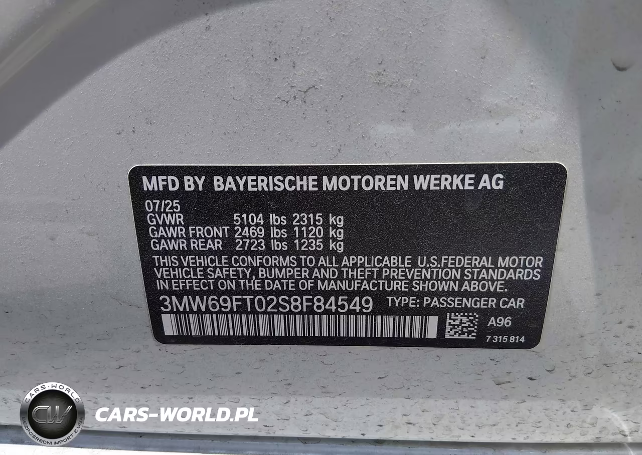 2025 BMW M340I xDrive VIN:3MW69FT02S8F84549 - 9