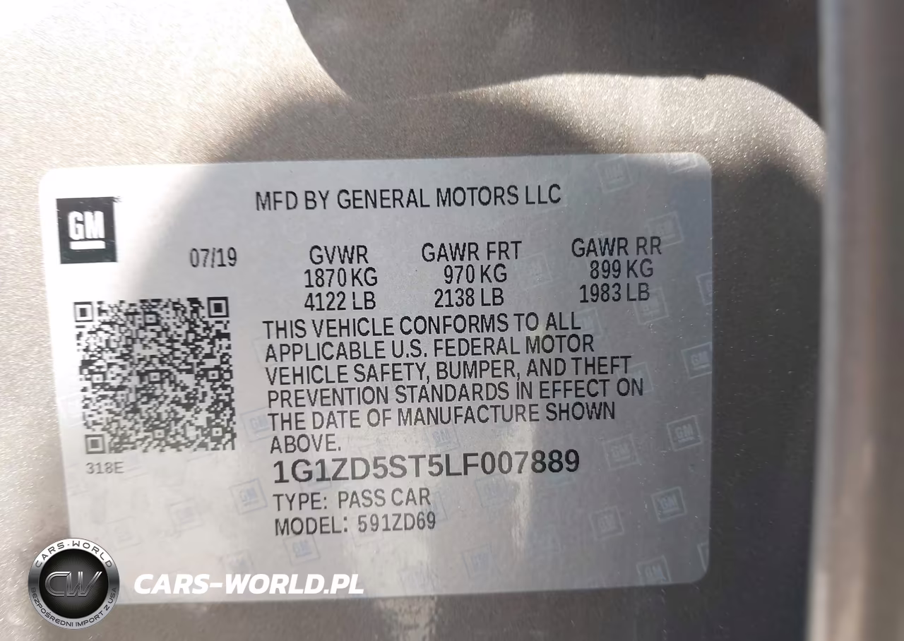 2020 Chevrolet Malibu Fwd Lt VIN:1G1ZD5ST5LF007889 - 9