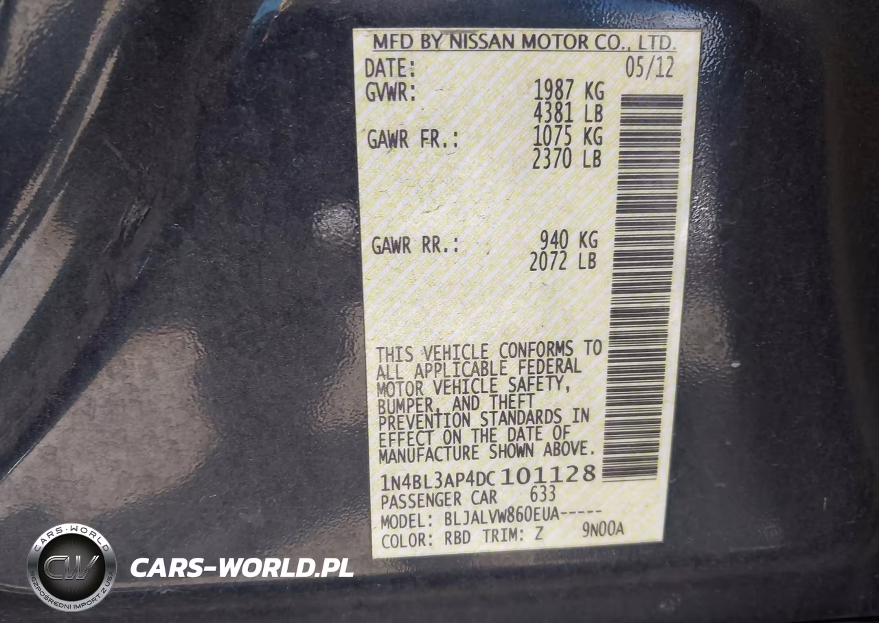 2013 Nissan Altima 3.5 Sl VIN:1N4BL3AP4DC101128 - 9