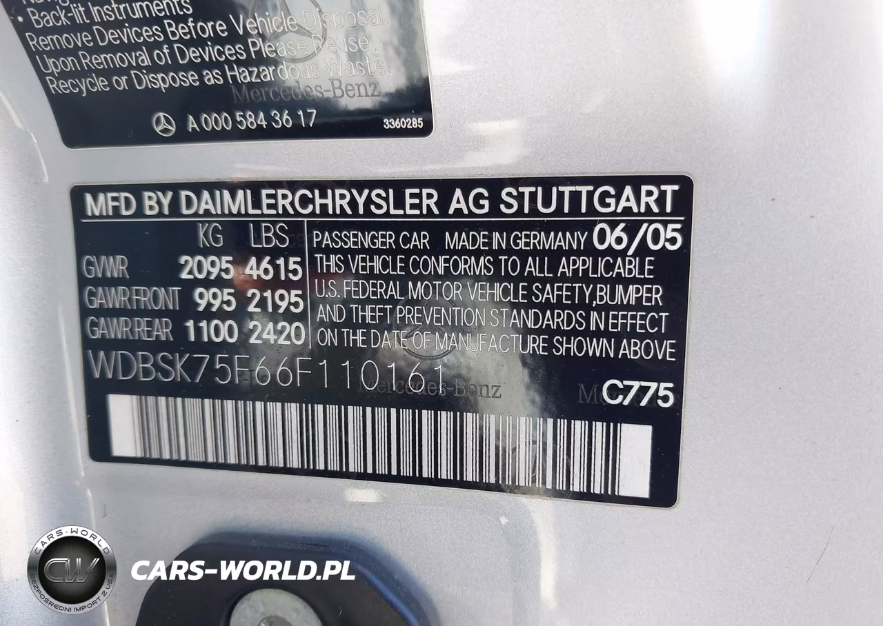 2006 Mercedes-Benz Sl 500 VIN:WDBSK75F66F110161 - 9