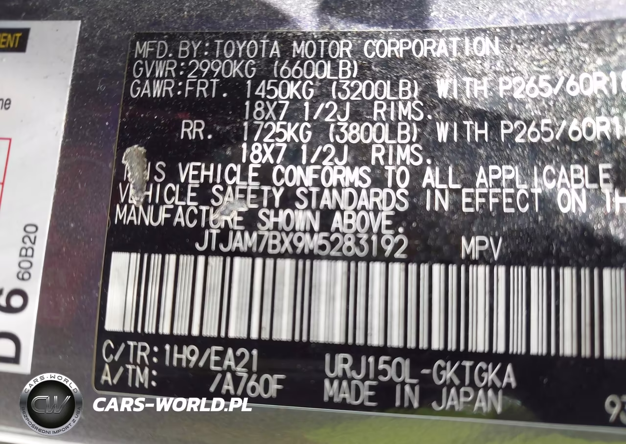 2021 Lexus Gx 460 Premium VIN:JTJAM7BX9M5283192 - 9