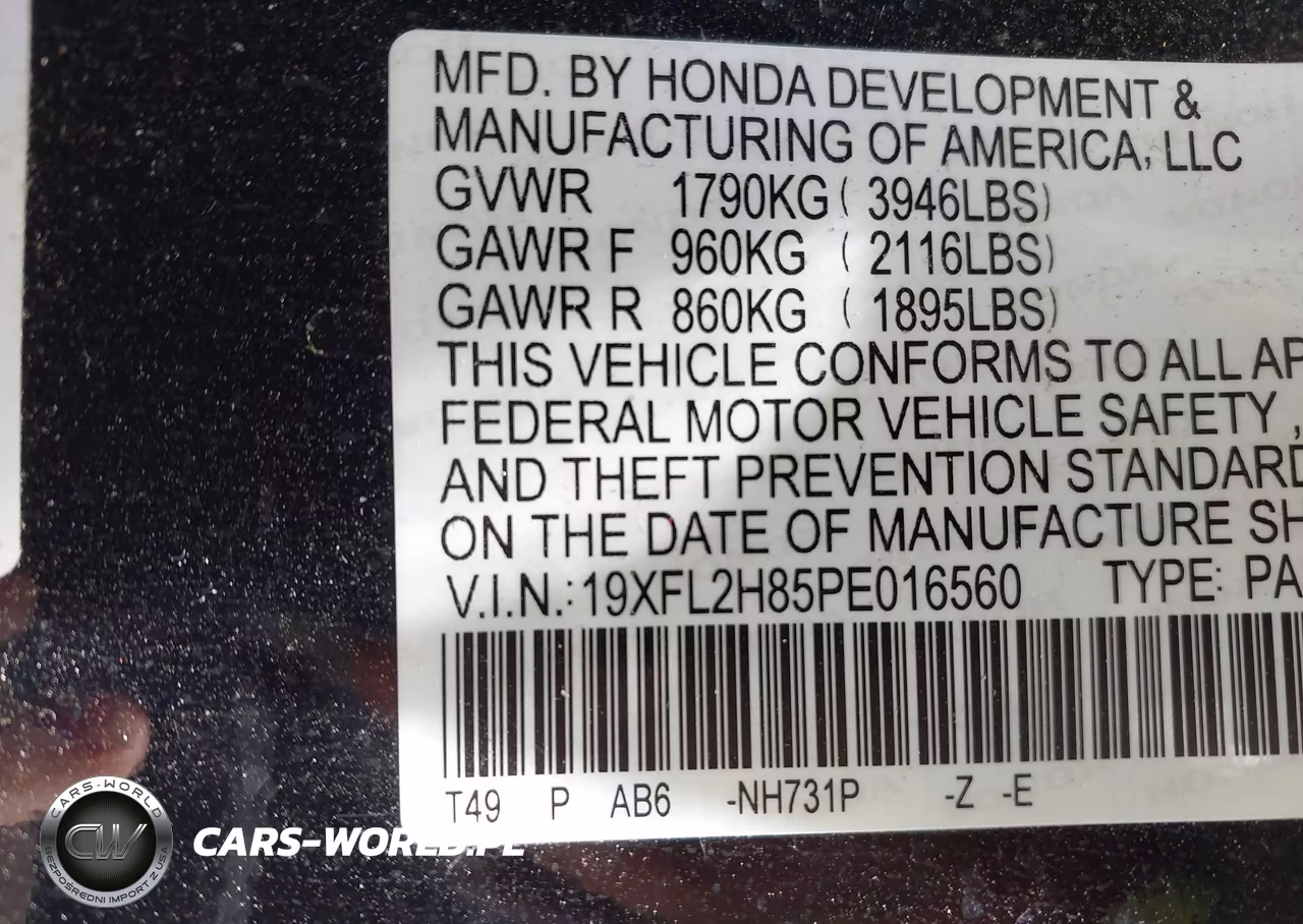2023 Honda Civic Sport VIN:19XFL2H85PE016560 - 9