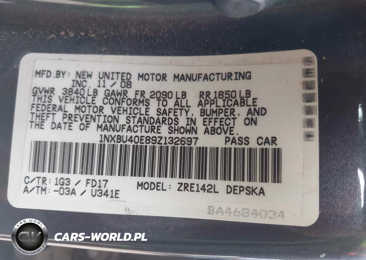2009 Toyota Corolla S VIN:1NXBU40E89Z132697 - 9