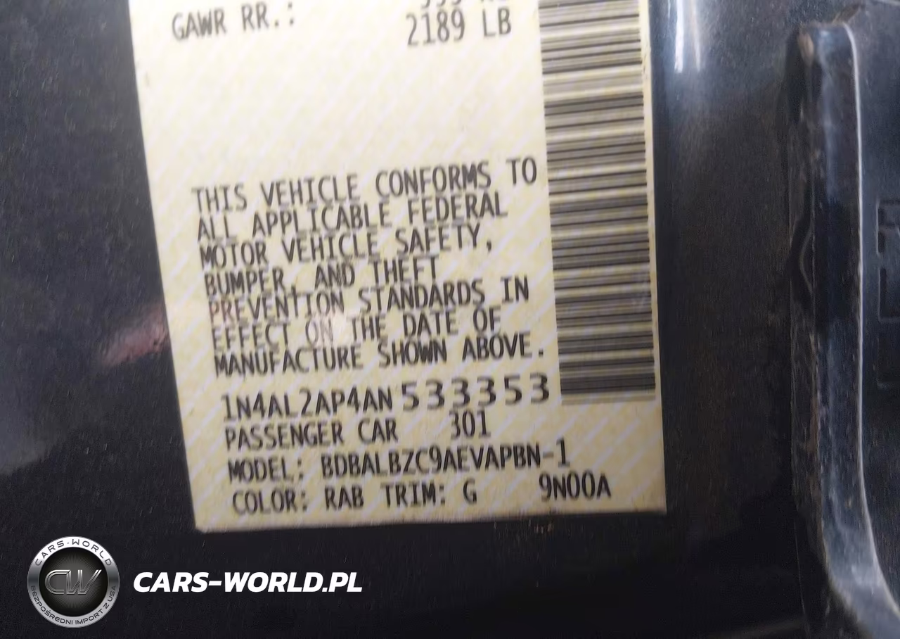 2010 Nissan Altima Sl VIN:1N4AL2AP4AN533353 - 9