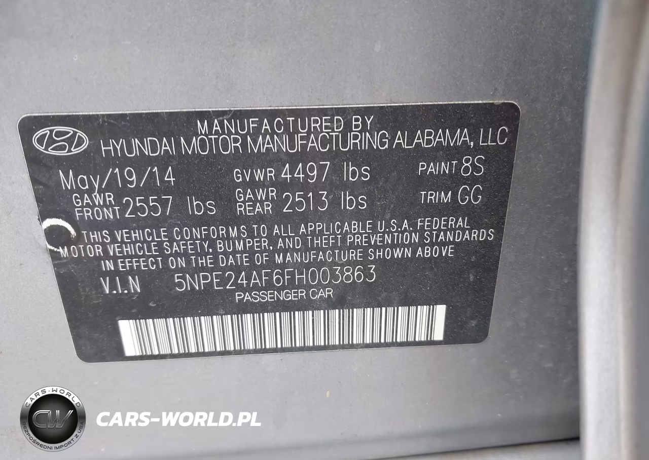 2015 Hyundai Sonata Se VIN:5NPE24AF6FH003863 - 9