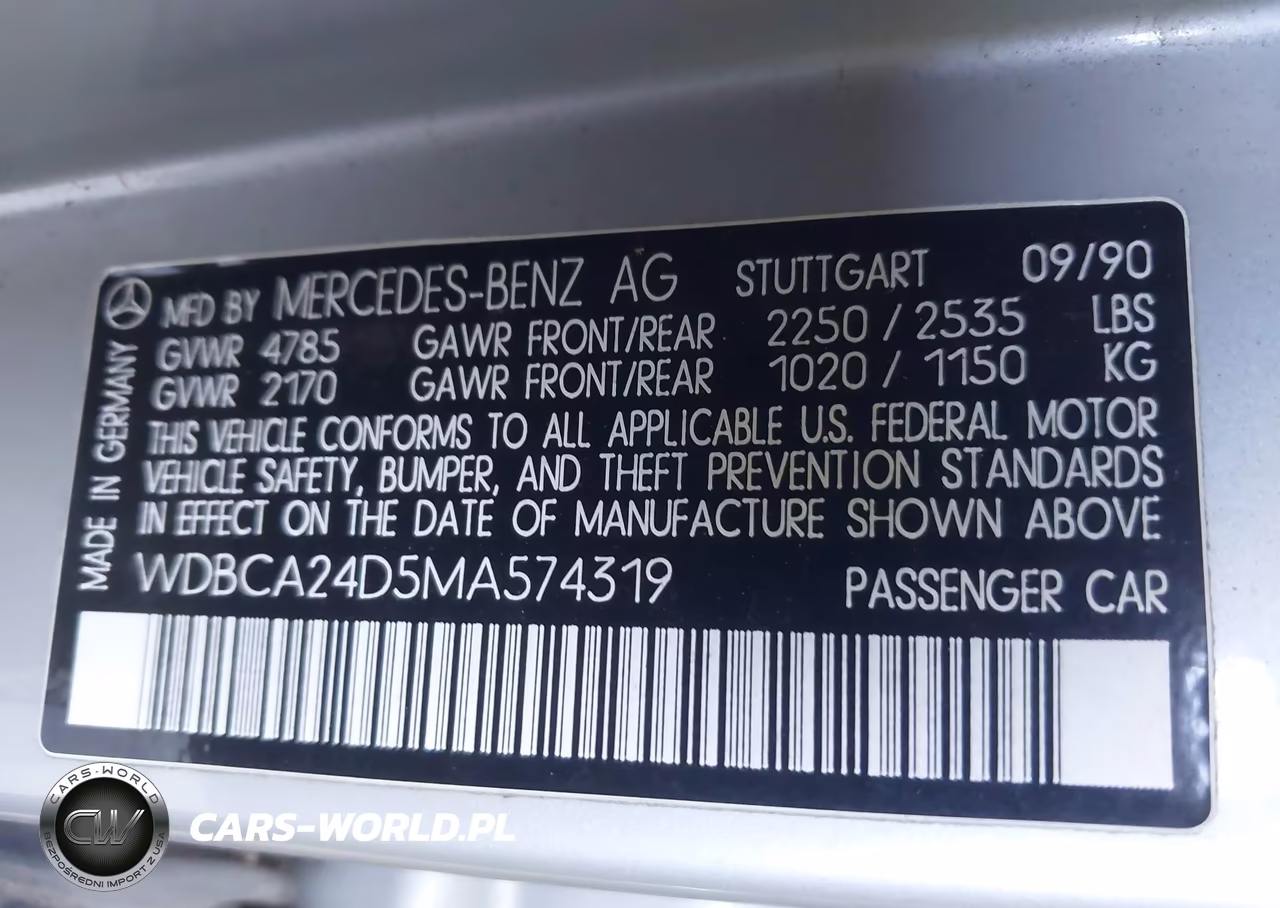 1991 Mercedes-Benz 300 Se VIN:WDBCA24D5MA574319 - 9