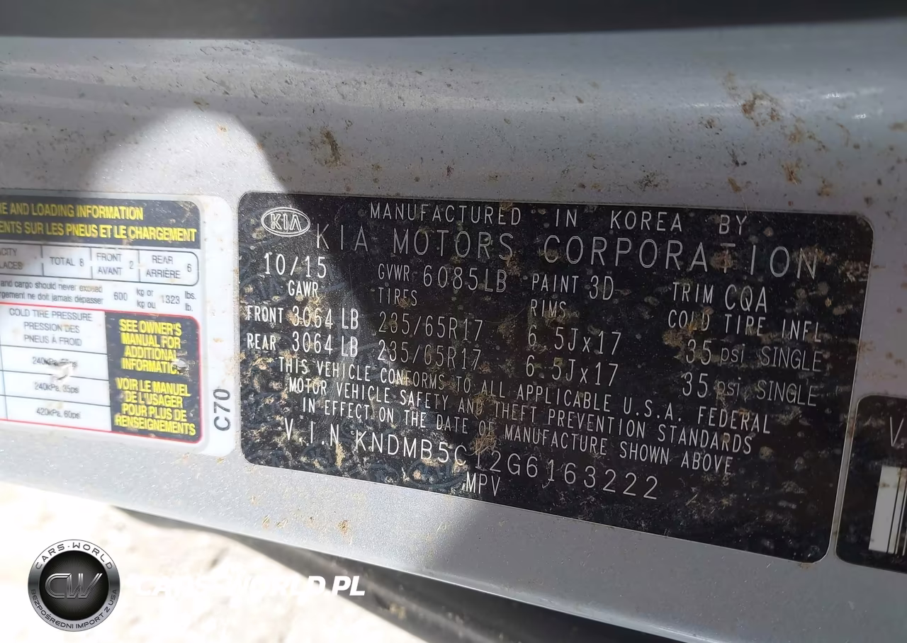 2016 Kia Sedona Lx VIN:KNDMB5C12G6163222 - 9