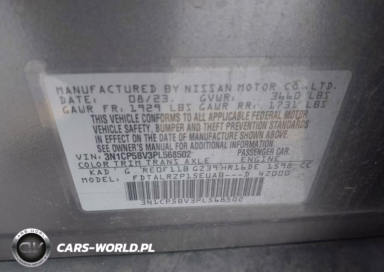 2023 Nissan Kicks S Xtronic Cvt VIN:3N1CP5BV3PL568502 - 9