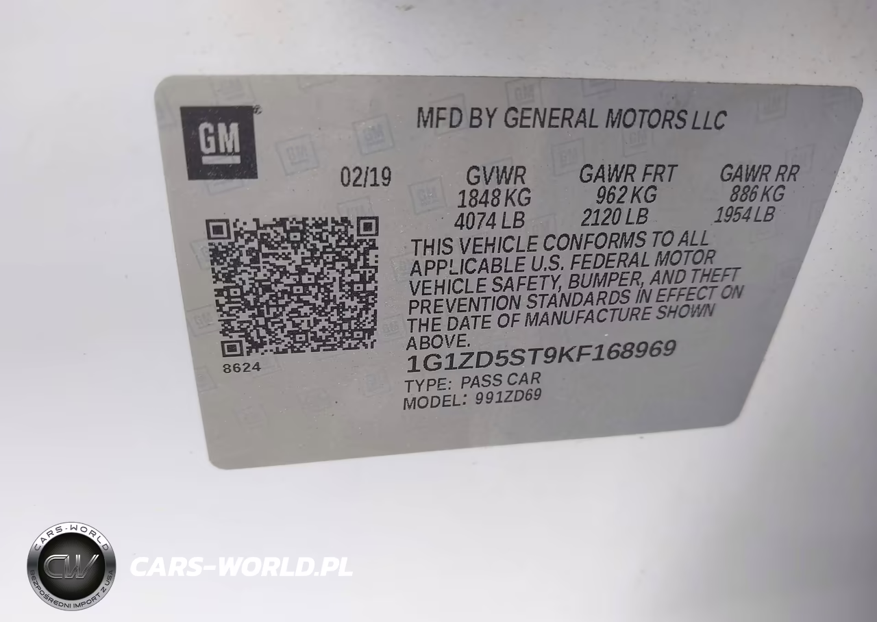 2019 Chevrolet Malibu Lt VIN:1G1ZD5ST9KF168969 - 9