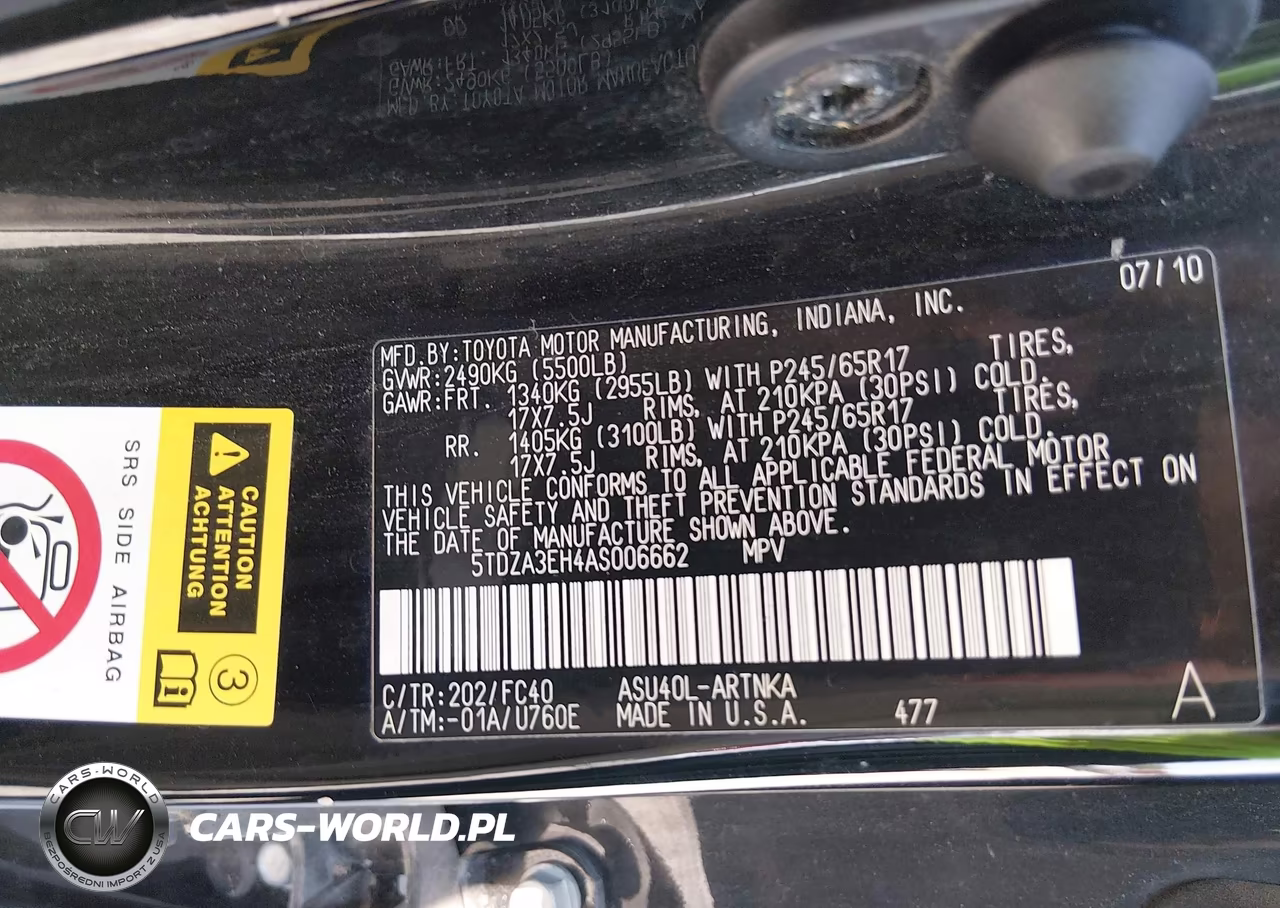 2010 Toyota Highlander VIN:5TDZA3EH4AS006662 - 9
