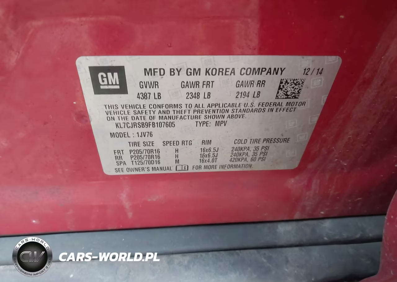 2015 Chevrolet Trax Lt VIN:KL7CJRSB9FB107605 - 9