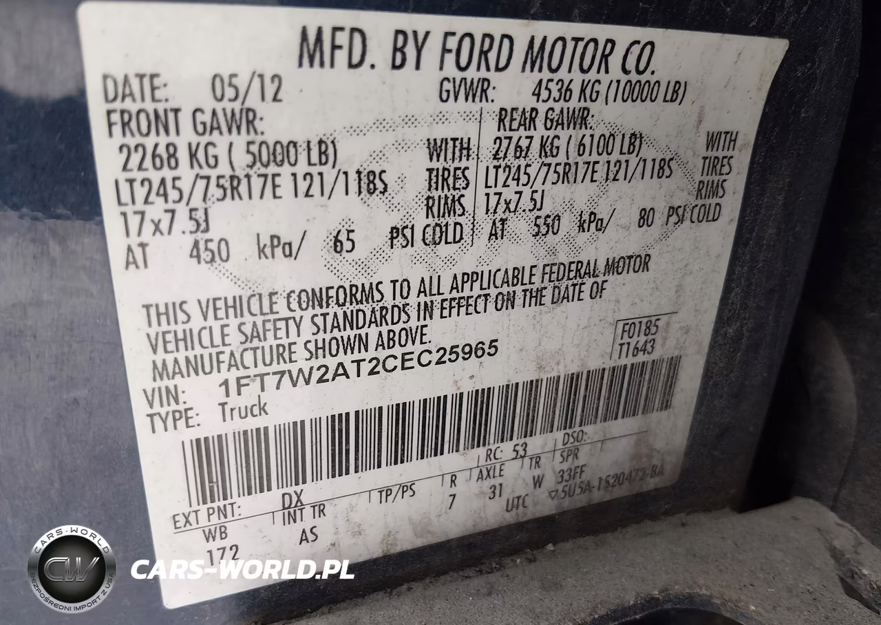 2012 Ford Super Duty F-250 Srw Xl VIN:1FT7W2AT2CEC25965 - 9