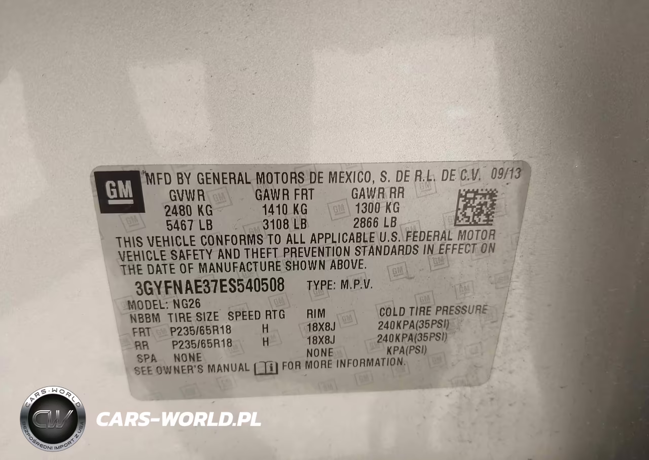 2014 Cadillac Srx Standard VIN:3GYFNAE37ES540508 - 9