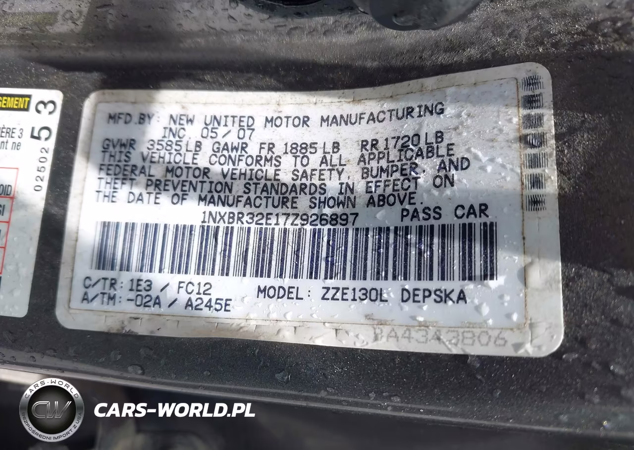2007 Toyota Corolla S VIN:1NXBR32E17Z926897 - 9