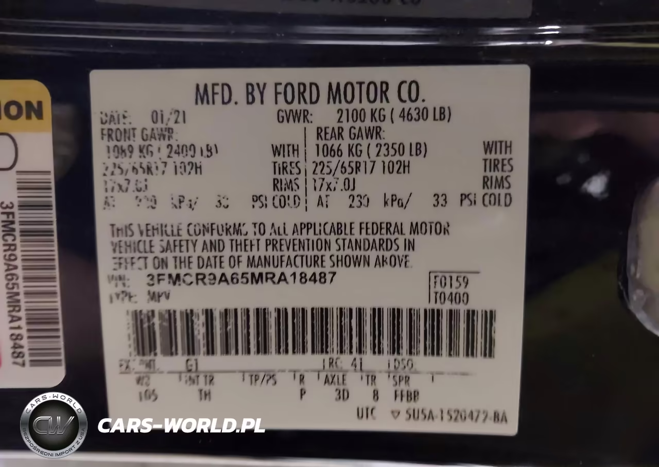 2021 Ford Bronco Sport VIN:3FMCR9A65MRA18487 - 9